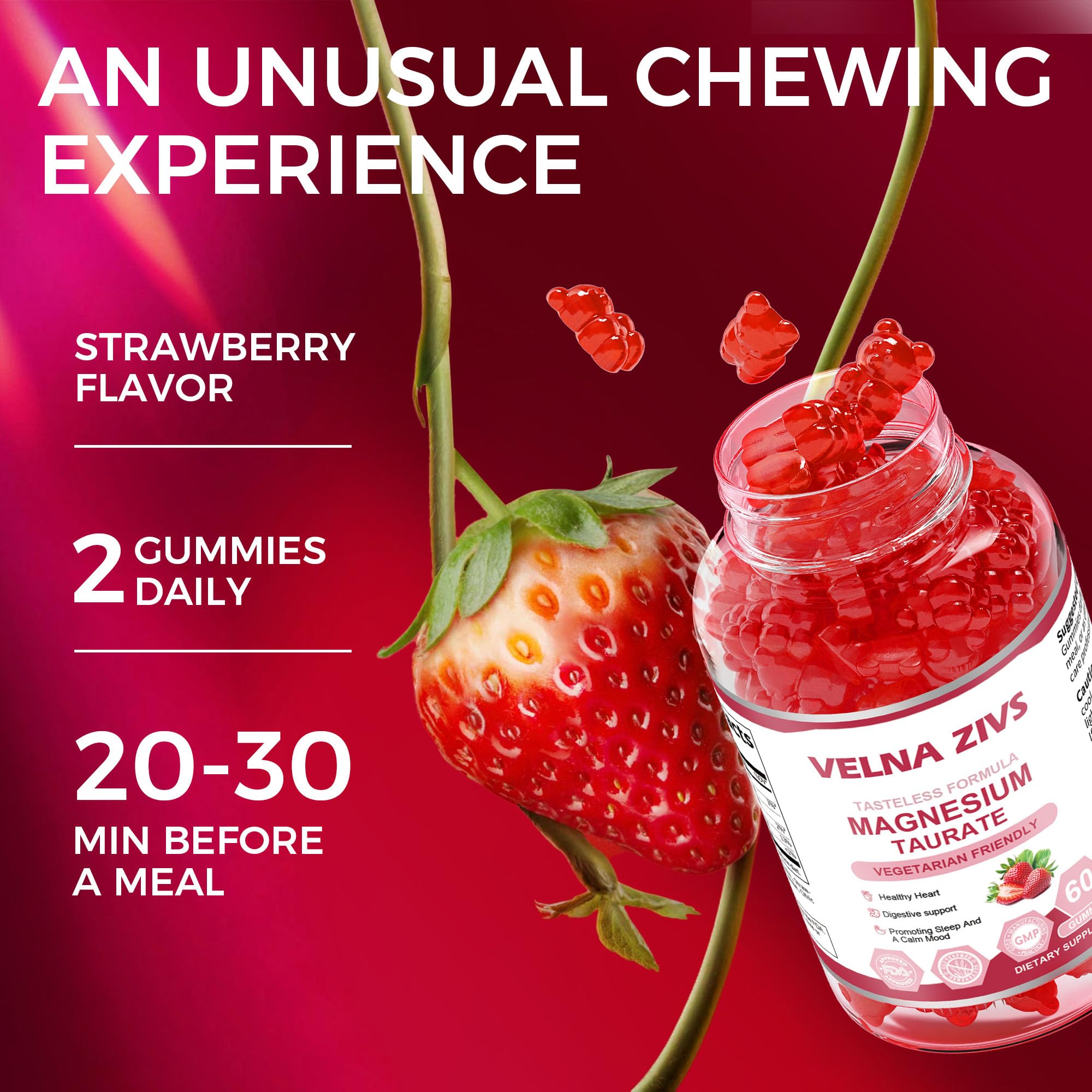 Velna zivs Magnesium Taurate Gummies nutritional information