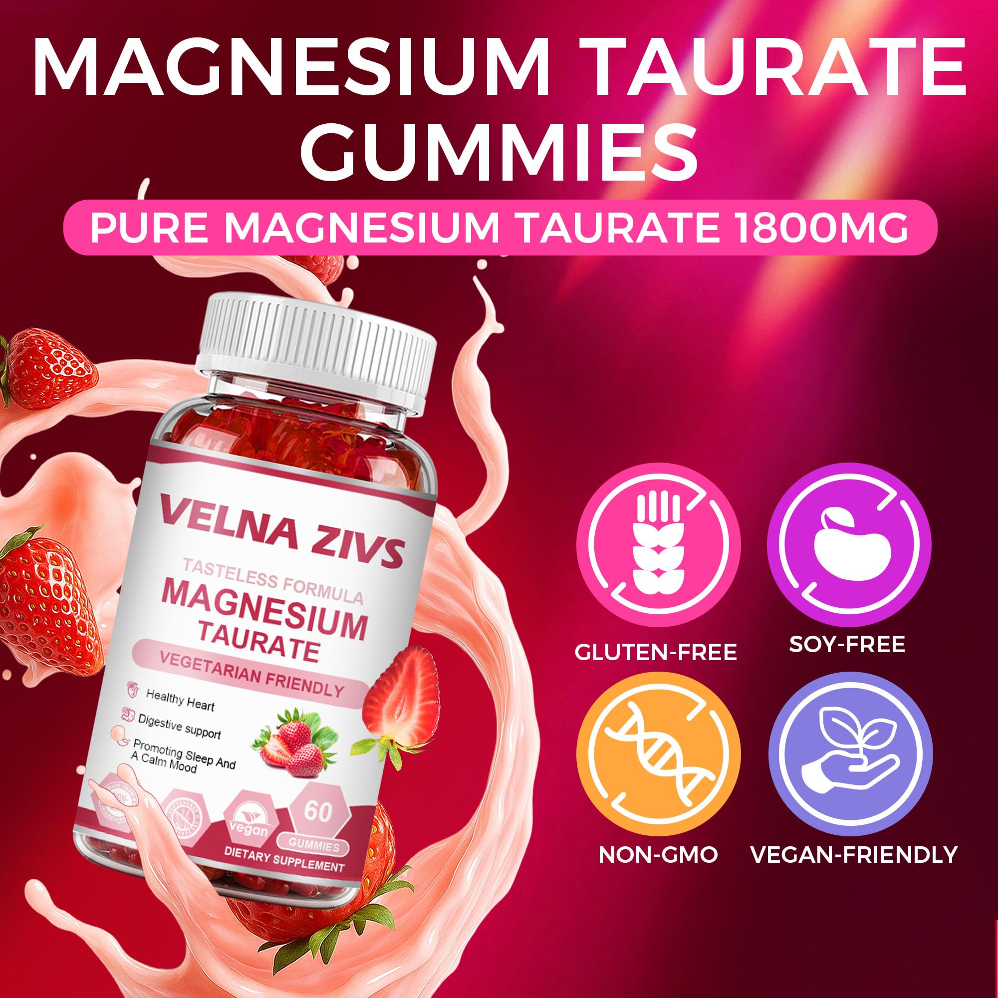 Velna zivs Magnesium Taurate Gummies packaging