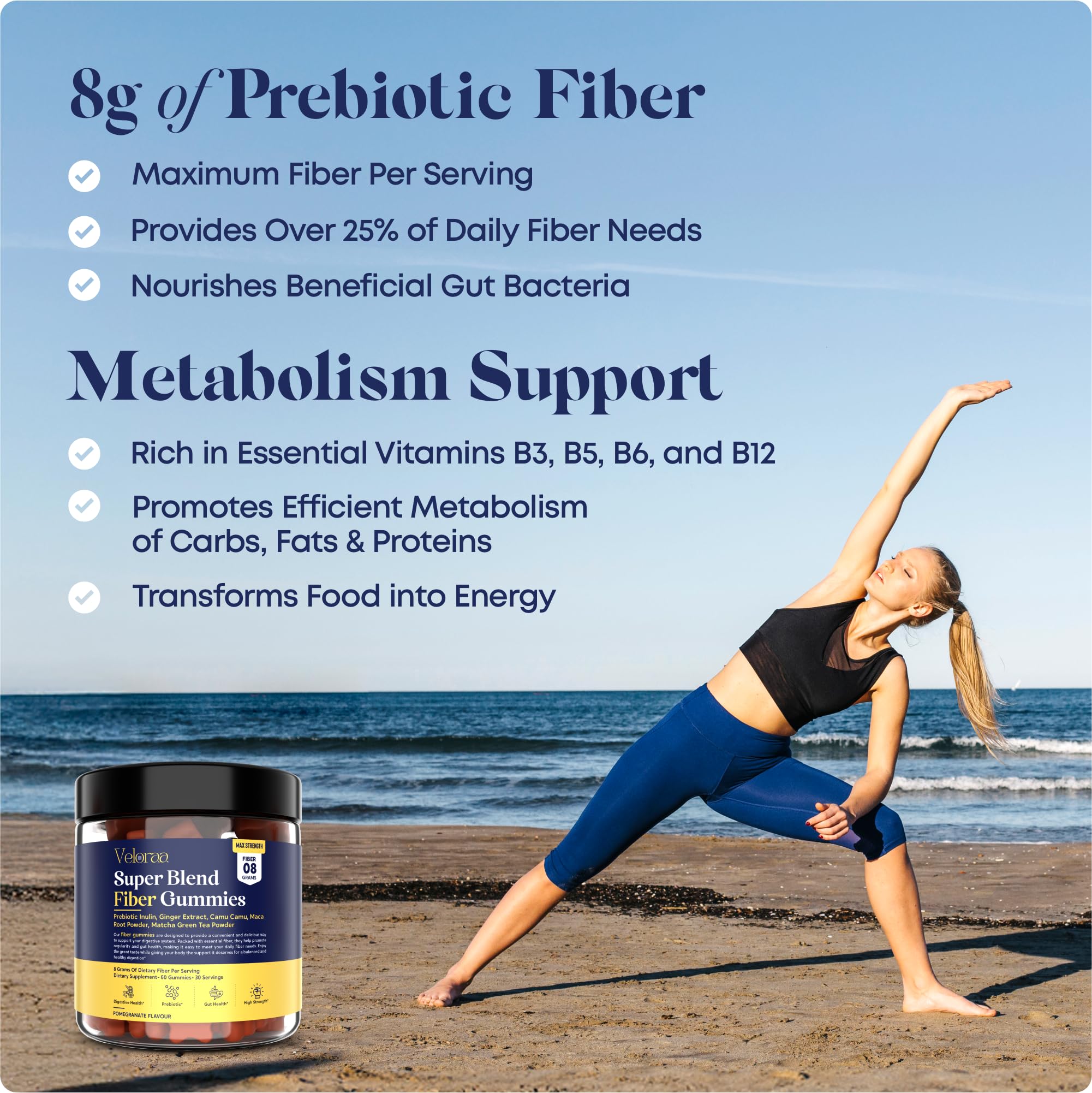 Veloraa Fiber Gummies with fruity flavour