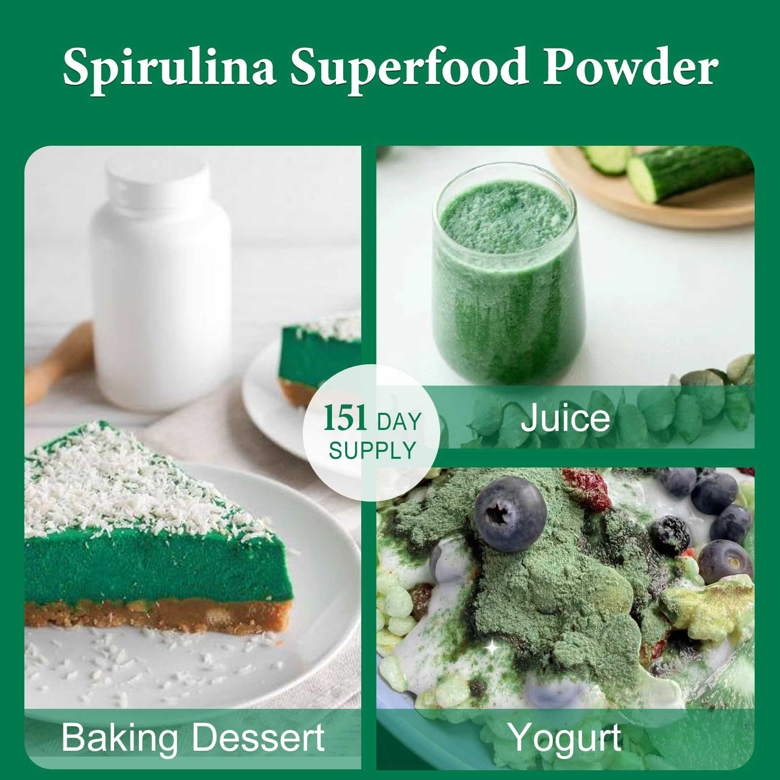 VELOTO Spirulina Powder 454g in a kitchen setting