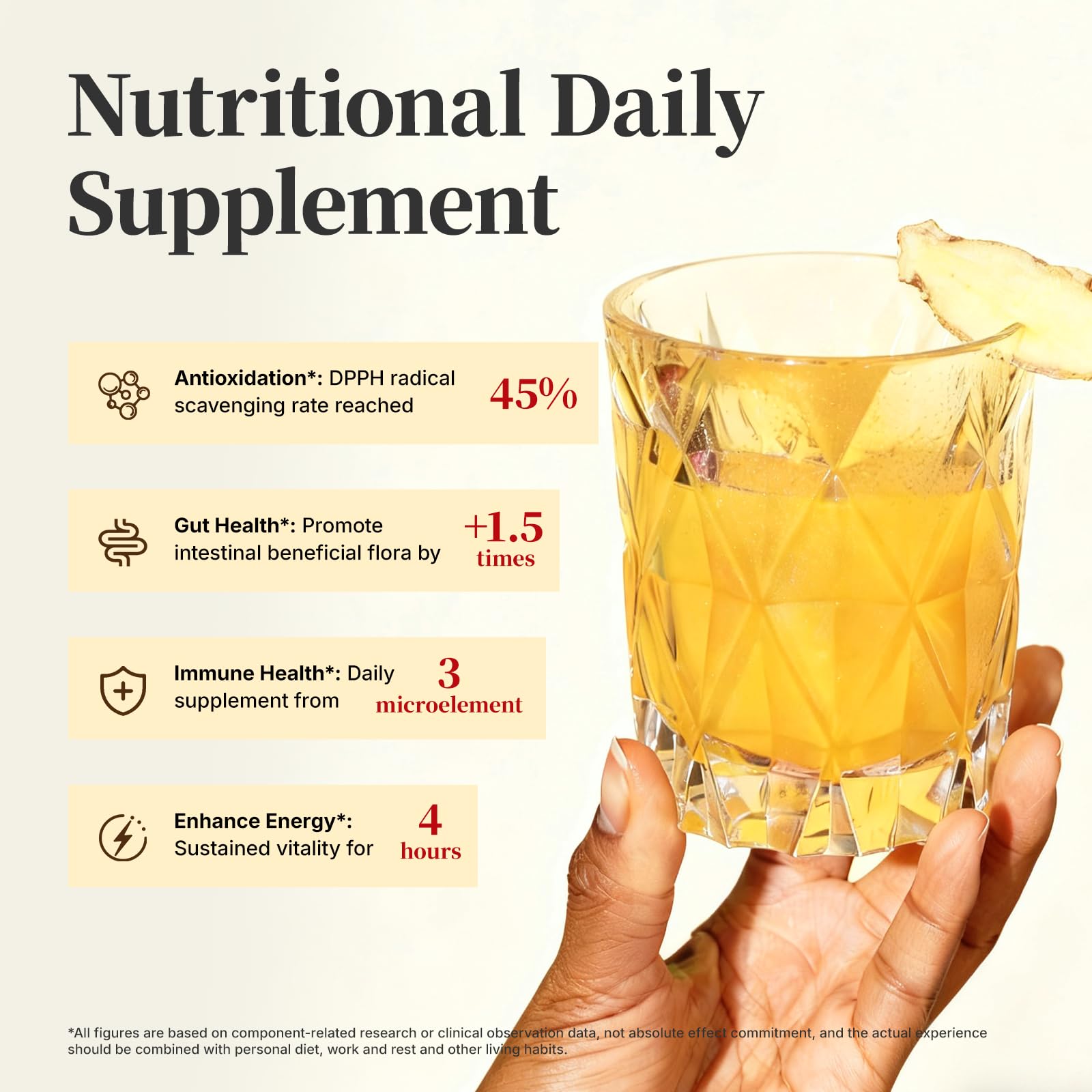 Veltracha Ginger Turmeric Juice Powder mixed in a glass of water