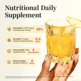 Veltracha Ginger Turmeric Juice Powder mixed in a glass of water