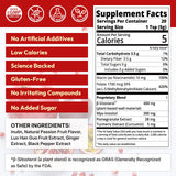 Veltracha supplement powder in a glass with water