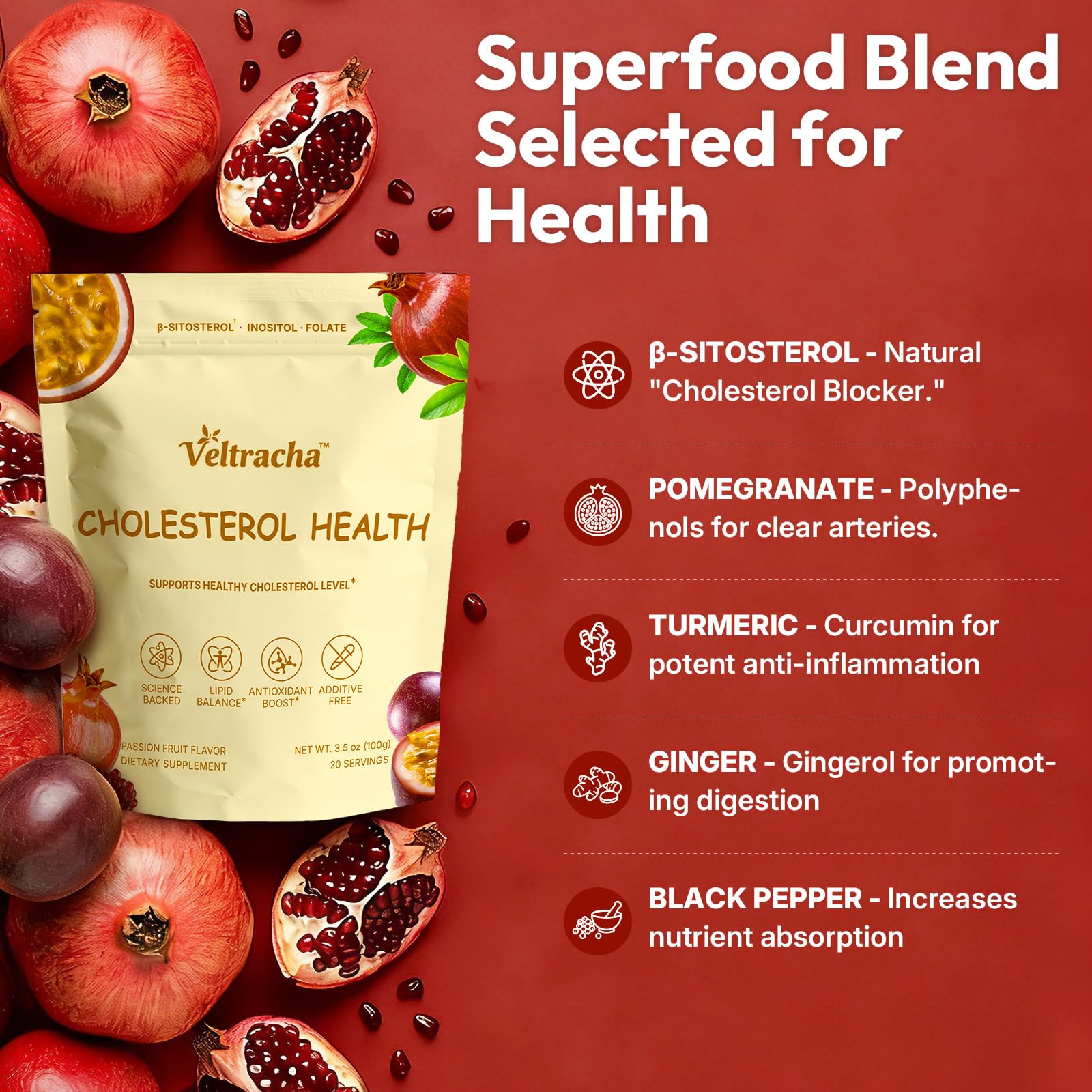 Veltracha supplement serving suggestion with passion fruit