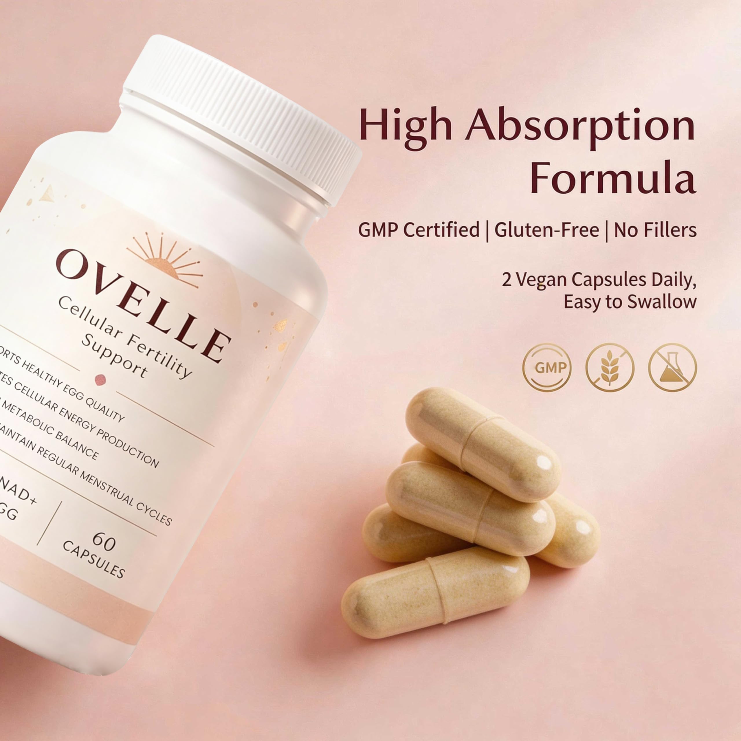 velura Ovelle Fertility Supply bottle with 60 capsules