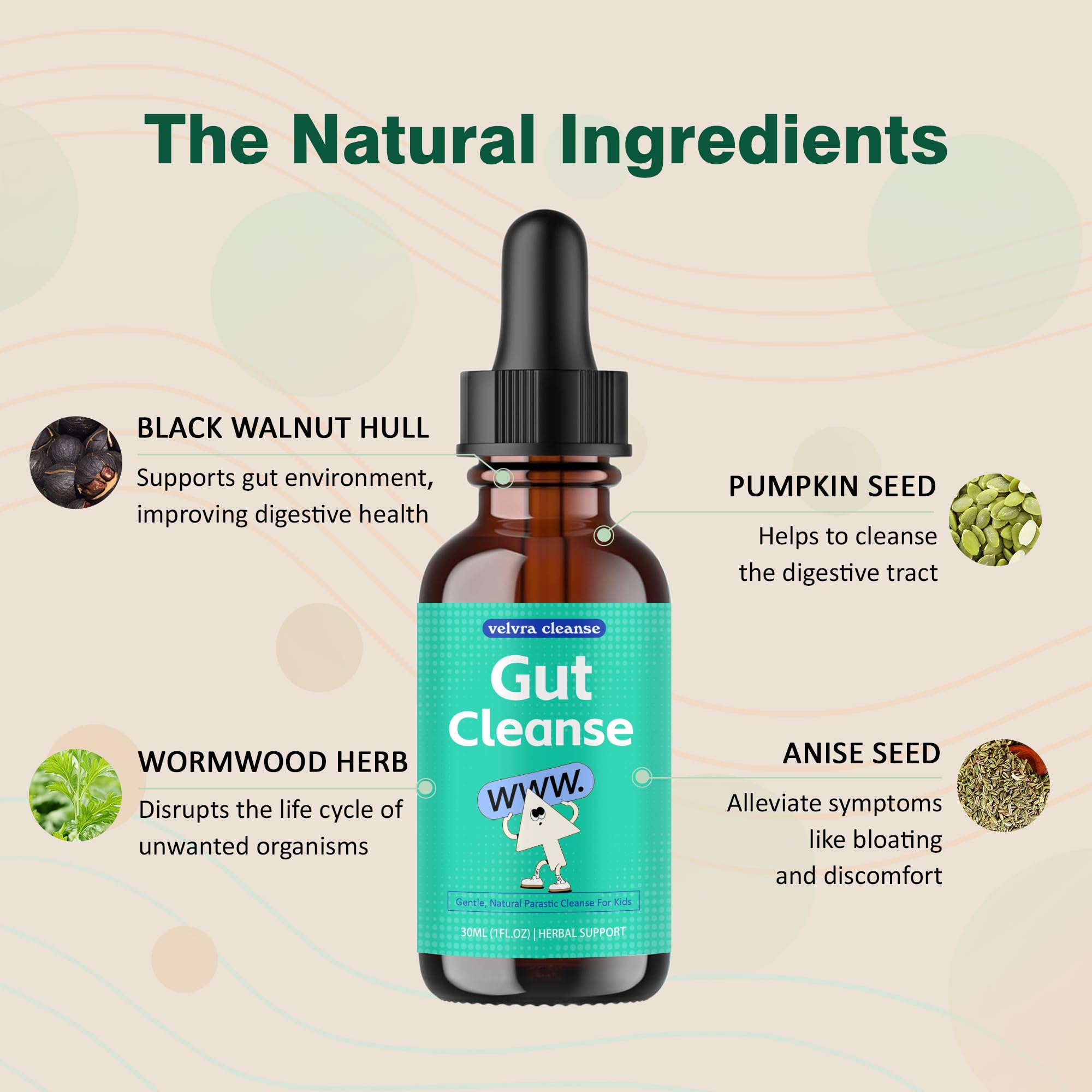 Velvra Cleanse Intestinal Support Drops 190g ingredients list