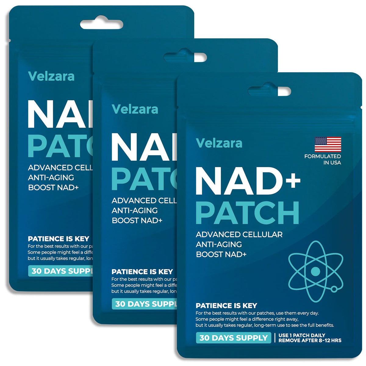 Velzara Resveratrol Patches front view packaging