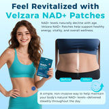 Velzara Resveratrol Patches side view with ingredients listed