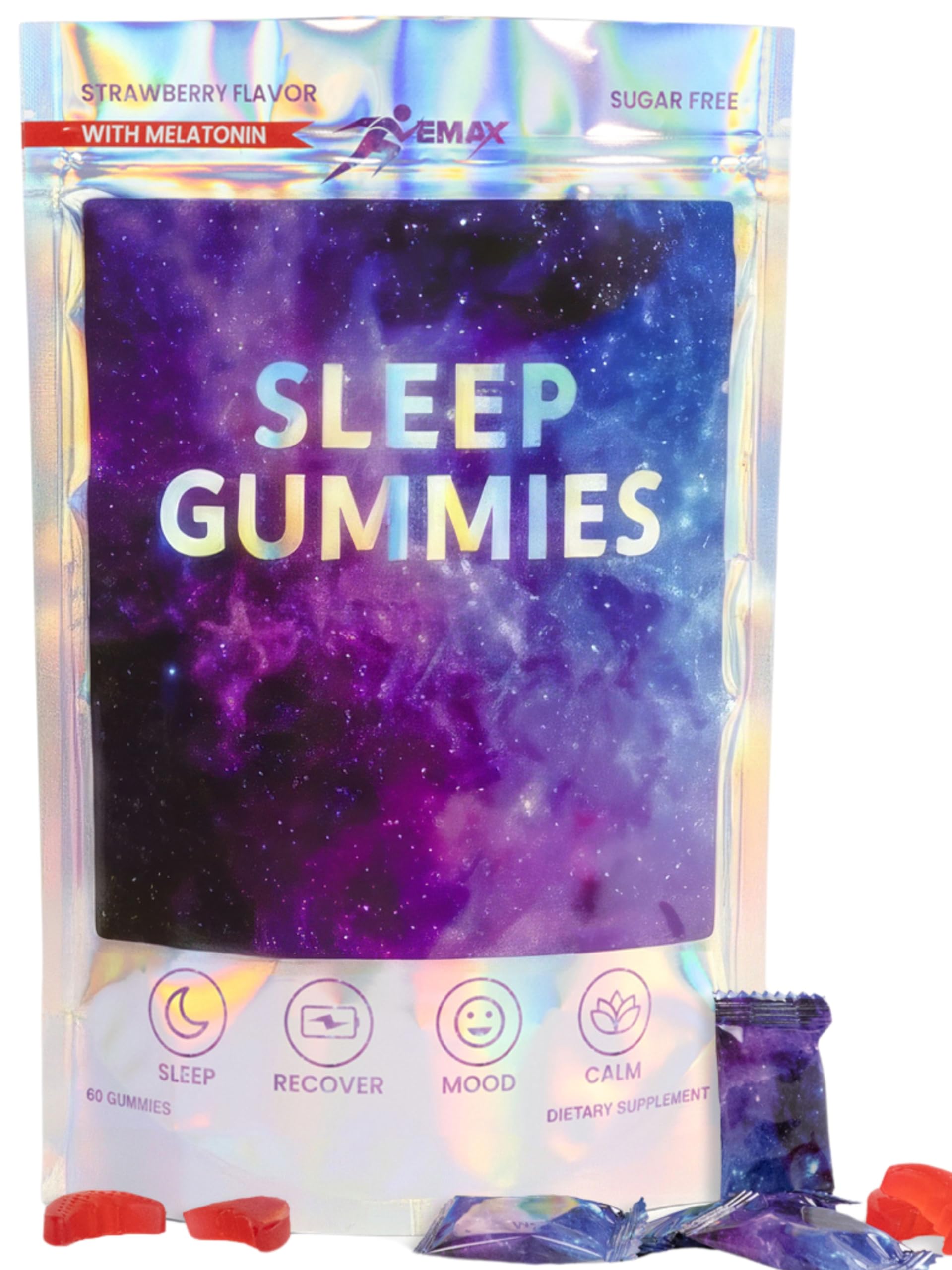 Vemax Sleep Gummies 10mg Melatonin front view with packaging