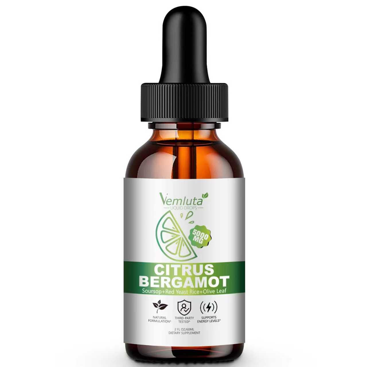 Vemluta Citrus Bergamot Liquid Drops 5000mg front view