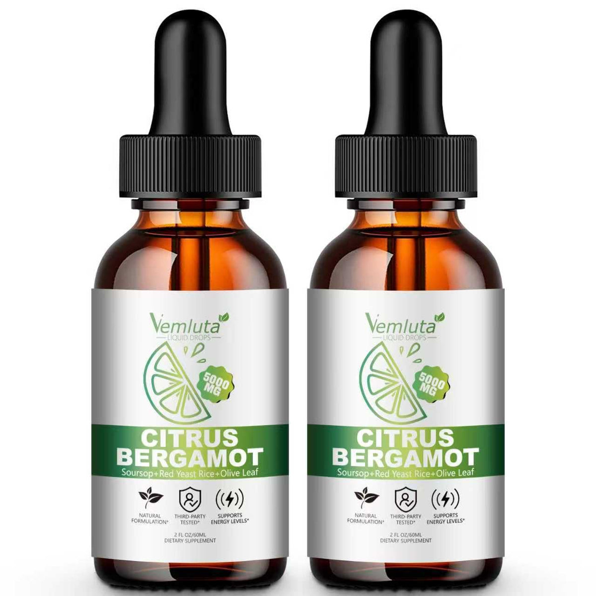 Vemluta Citrus Bergamot Liquid Drops 5000mg front view