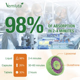 Vemluta Liposomal Glutathione 3000mg liquid supplement on a wooden table