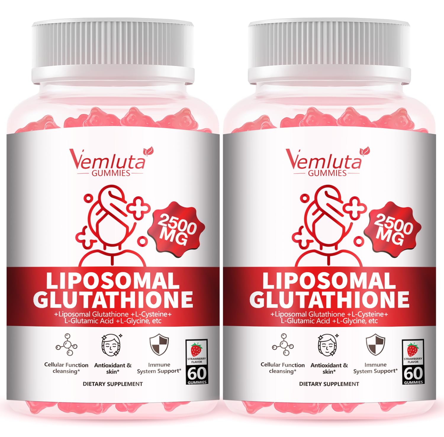 Vemluta Liposomal Glutathione Gummies 2500MG front view