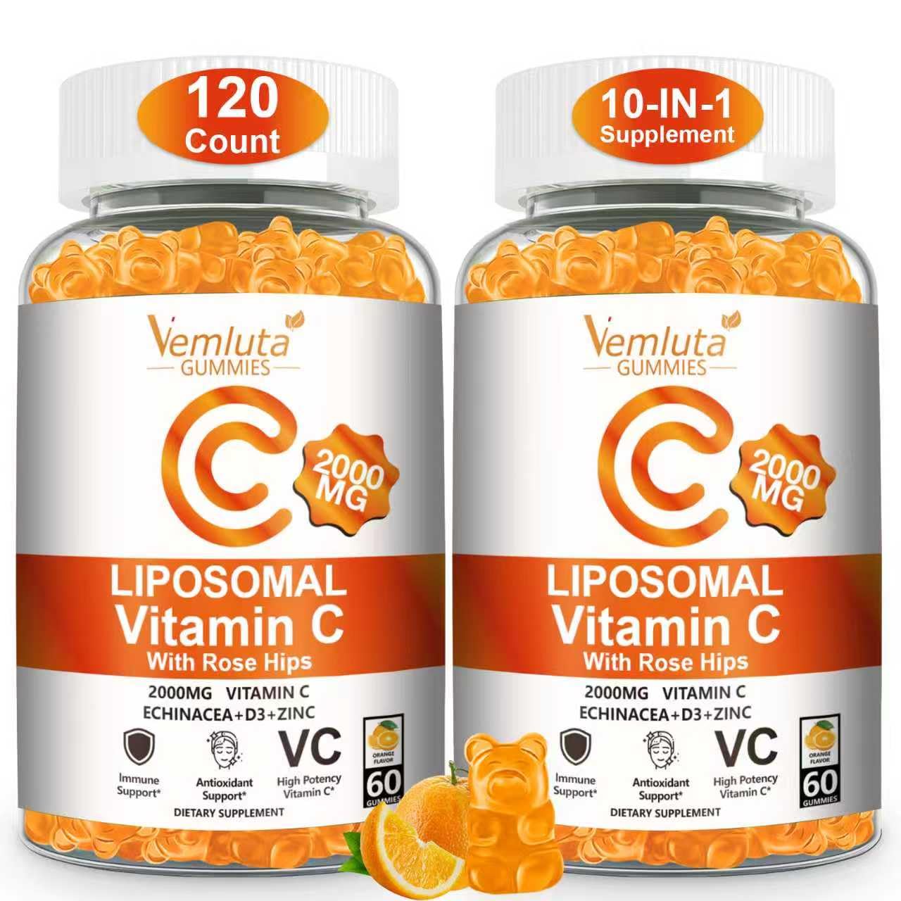 Vemluta Liposomal Vitamin C Gummies 2000MG front view