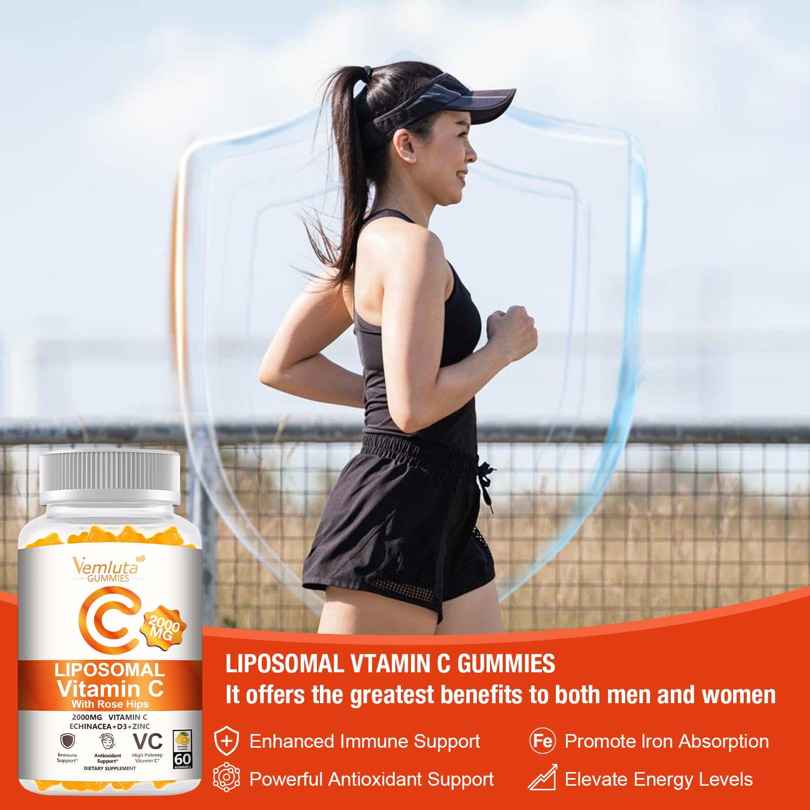 Vemluta Liposomal Vitamin C Gummies 2000MG with Echinacea