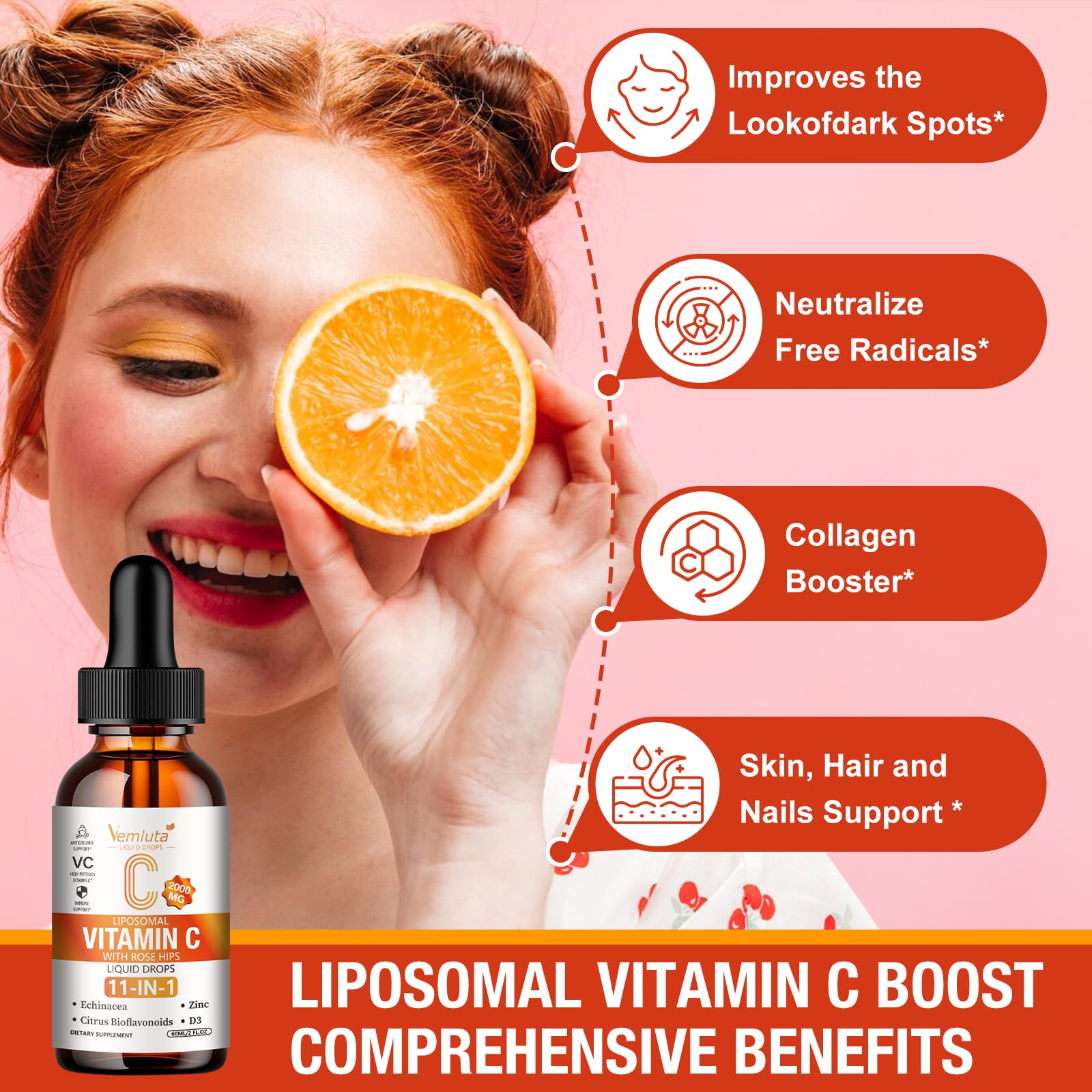 Vemluta Liposomal Vitamin C Liquid Drops in a lifestyle setting