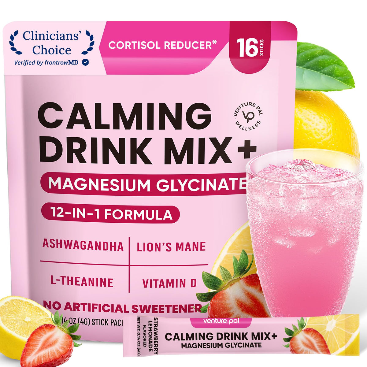 Venture Pal Magnesium Calming Drink Mix front view packaging