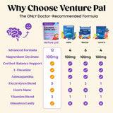Venture Pal Magnesium Calming Drink Mix in a glass of water