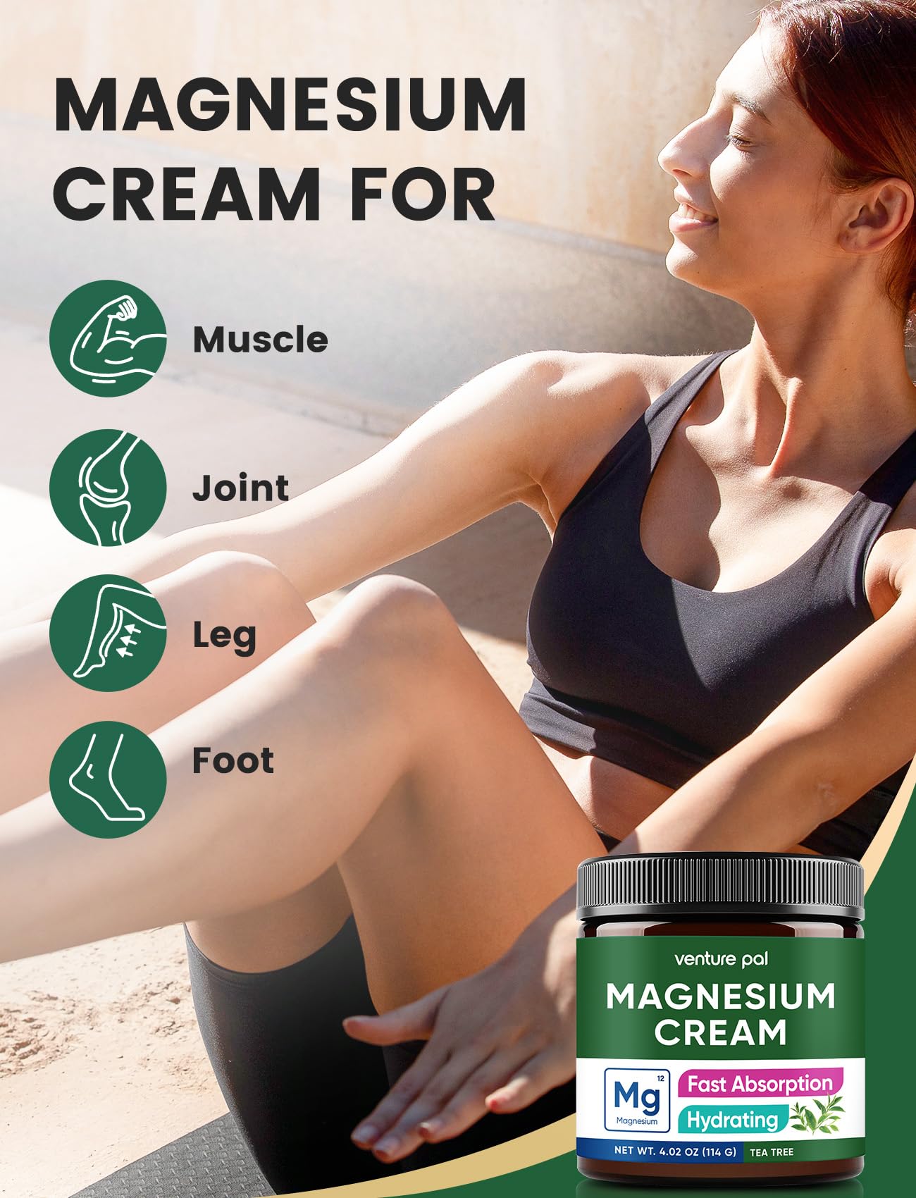Venture Pal Magnesium Supplement 100g application on skin