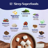 Venture Pal Mushroom Cocoa packaging with a cozy bedtime setting