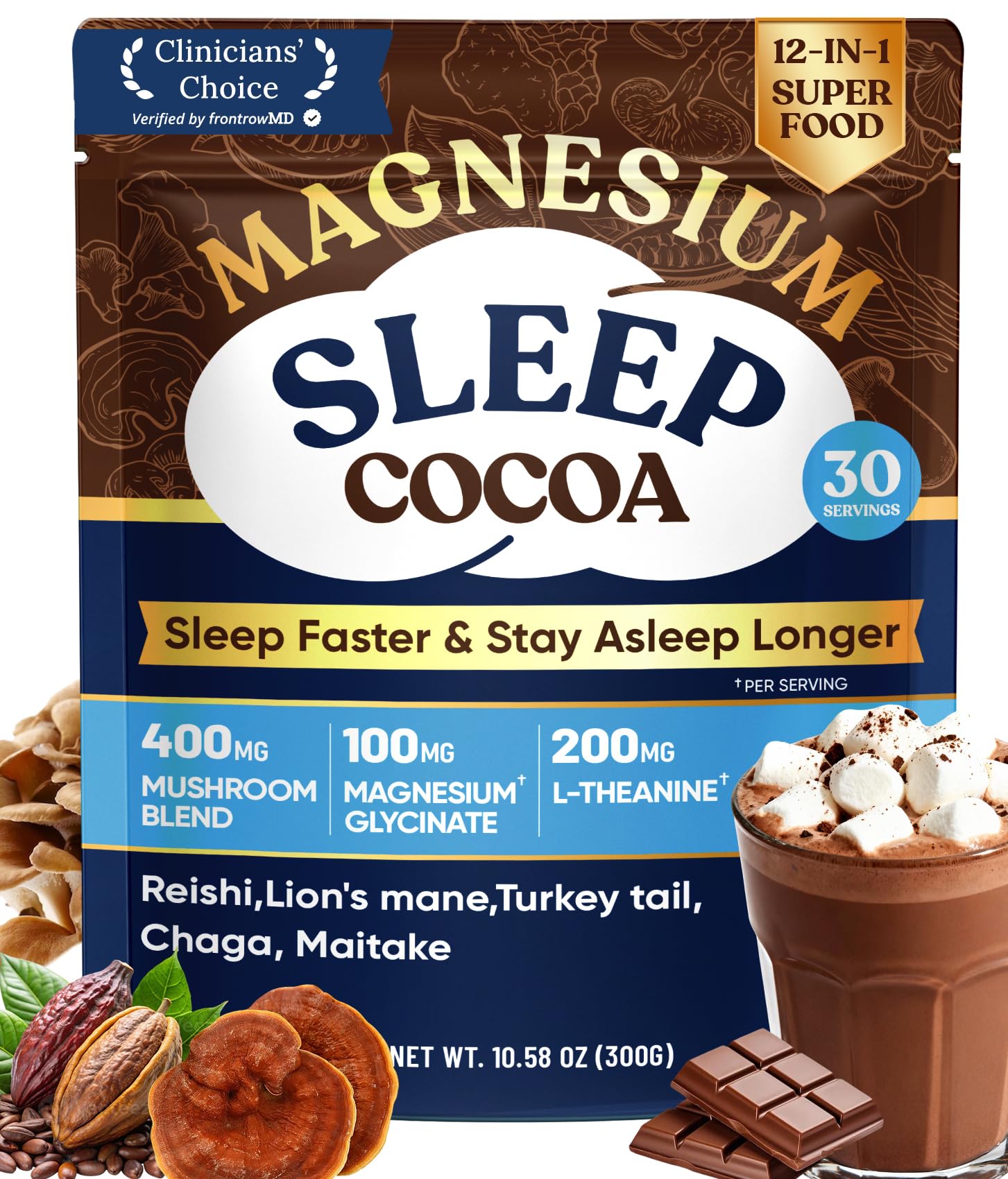 Venture Pal Mushroom Cocoa Sleep Supplement front view packaging
