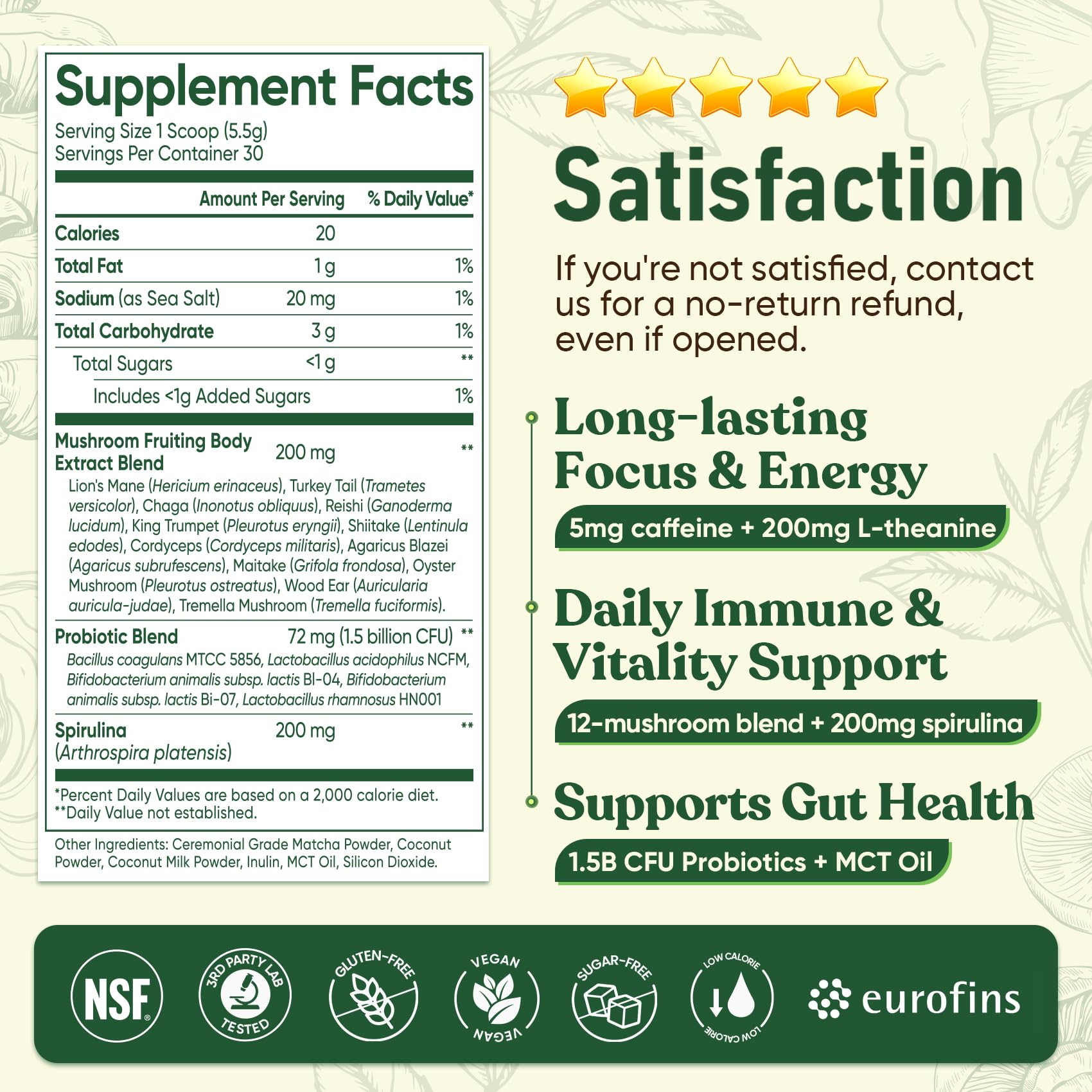 Venture Pal Mushroom Supplement showing serving suggestion
