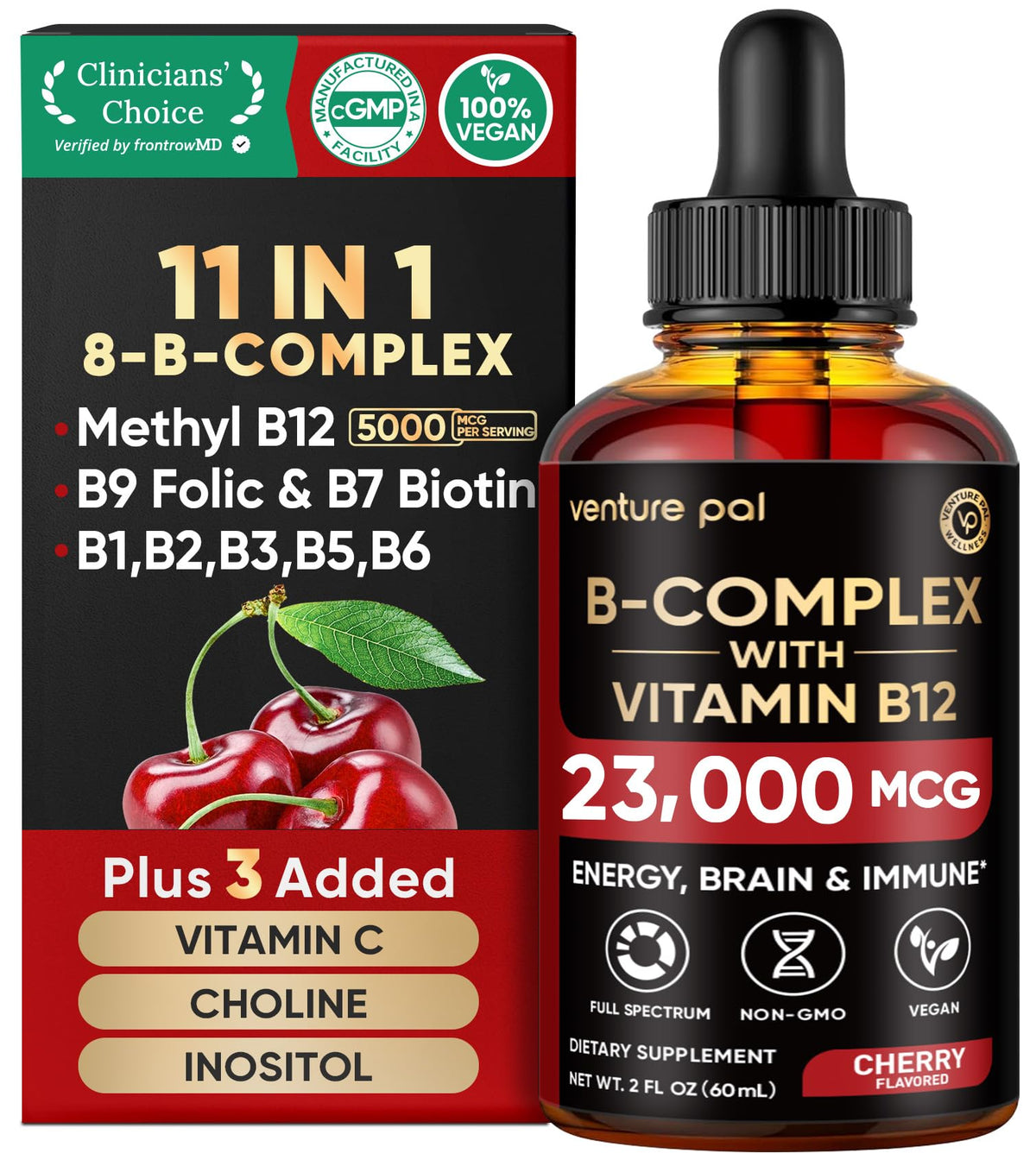 Venture Pal Vitamin B Complex Liquid Drops 5000 mcg front view