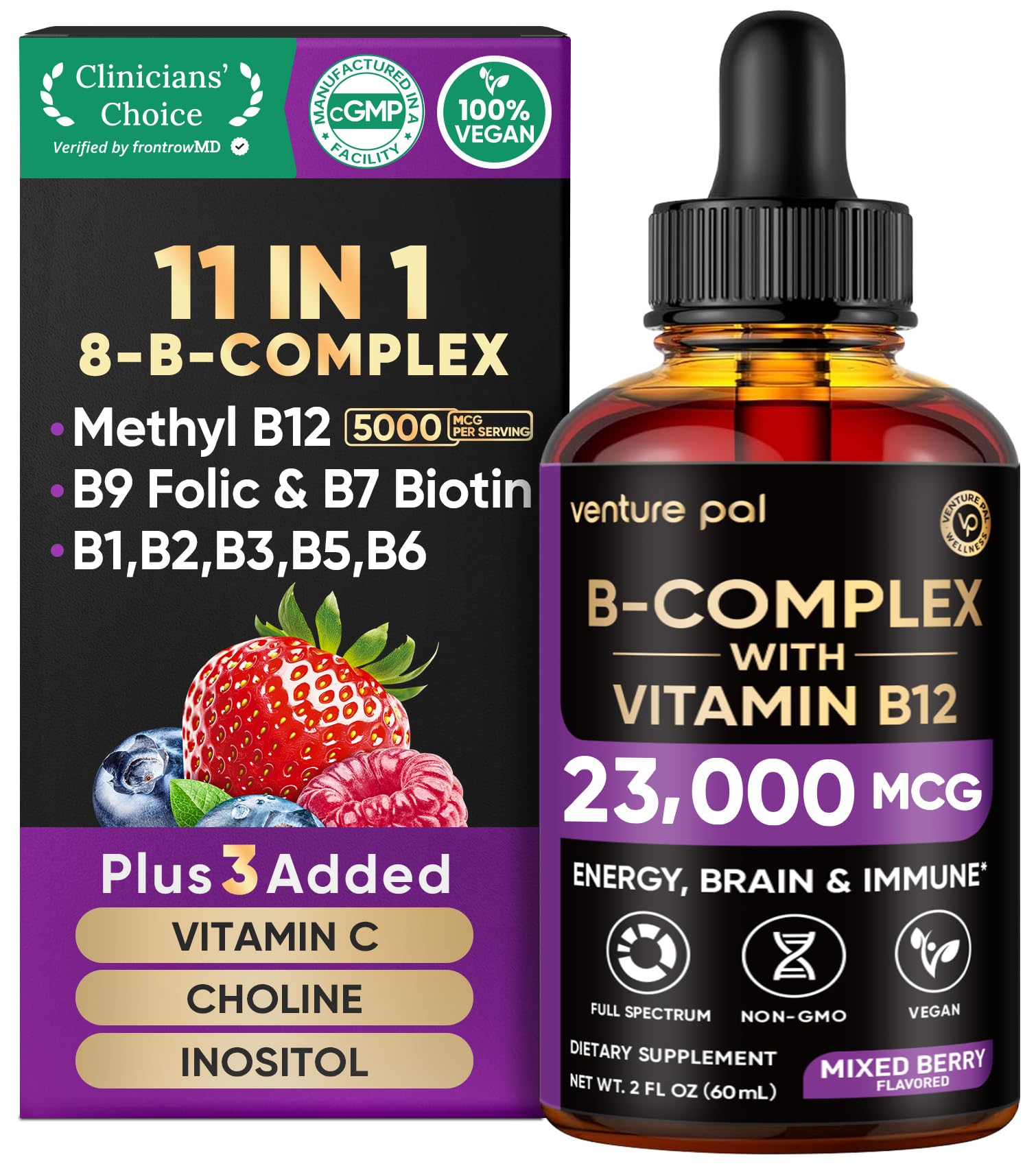 Venture Pal Vitamin B Complex Liquid Drops 5000 mcg front view