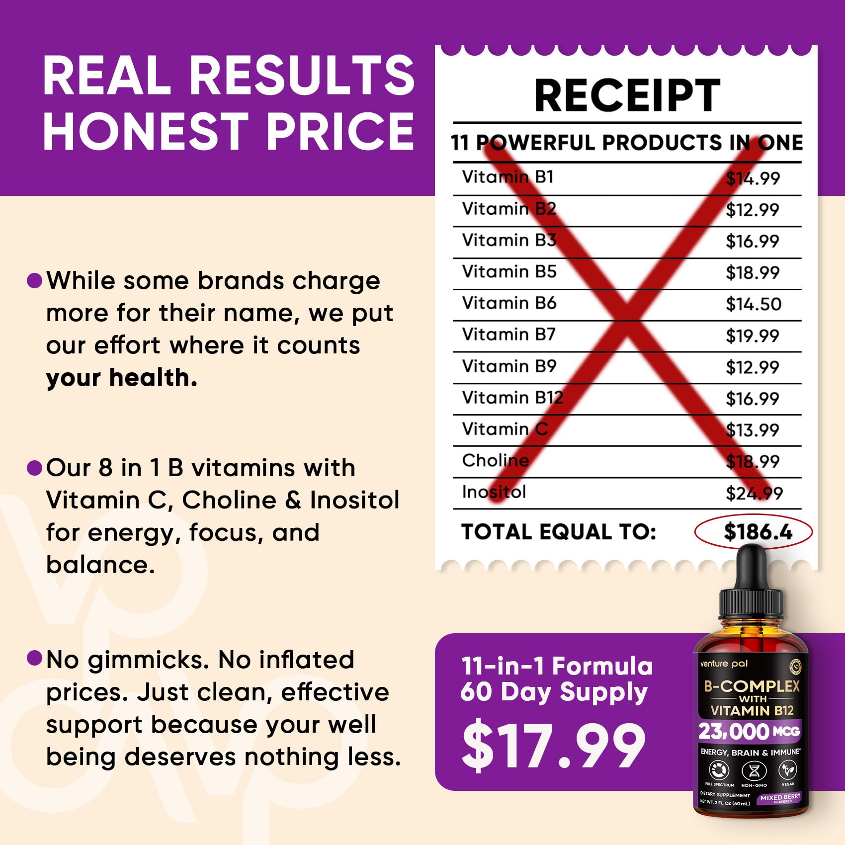 Venture Pal Vitamin B Complex Liquid Drops with measuring spoon