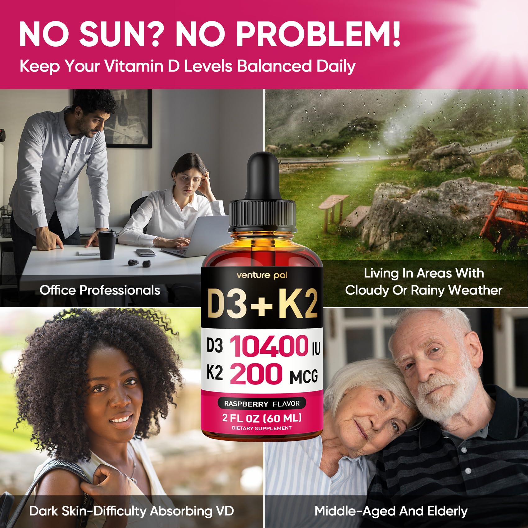 Venture Pal Vitamin D3 K2 liquid supplement ingredients list