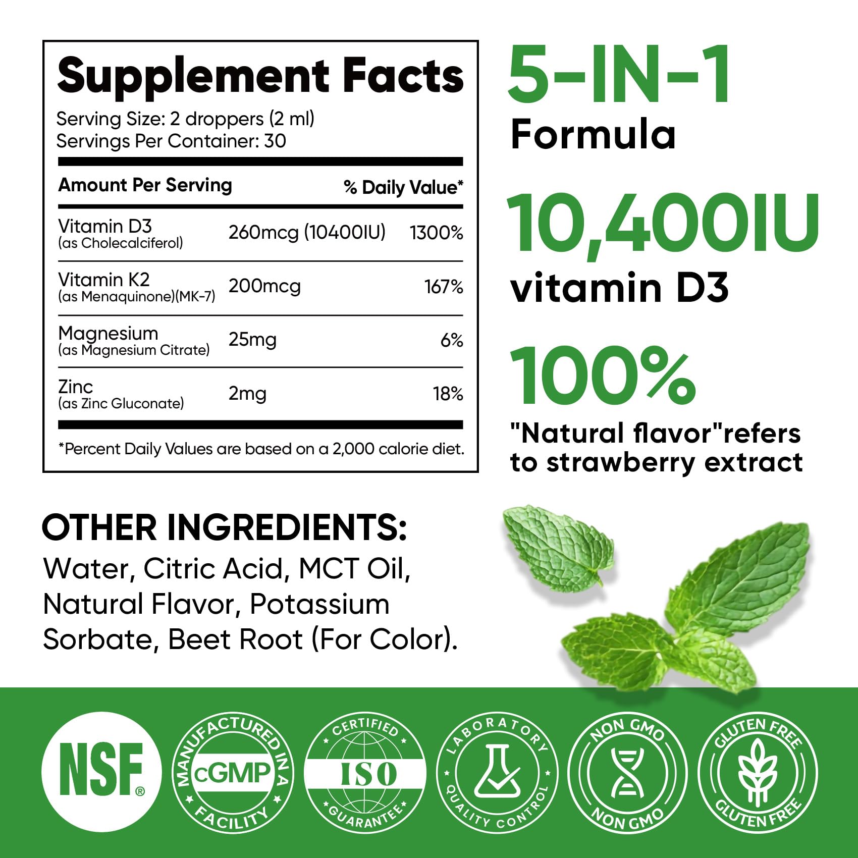 Venture Pal Vitamin D3 K2 Liquid Supplement on a kitchen counter