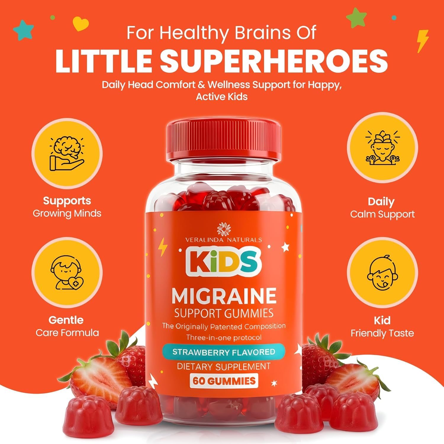 Veralinda Naturals Kids Riboflavin Gummies 200mg in a child's hand