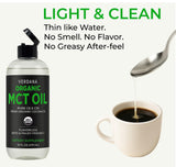 Verdana MCT Oil 490g poured into a glass