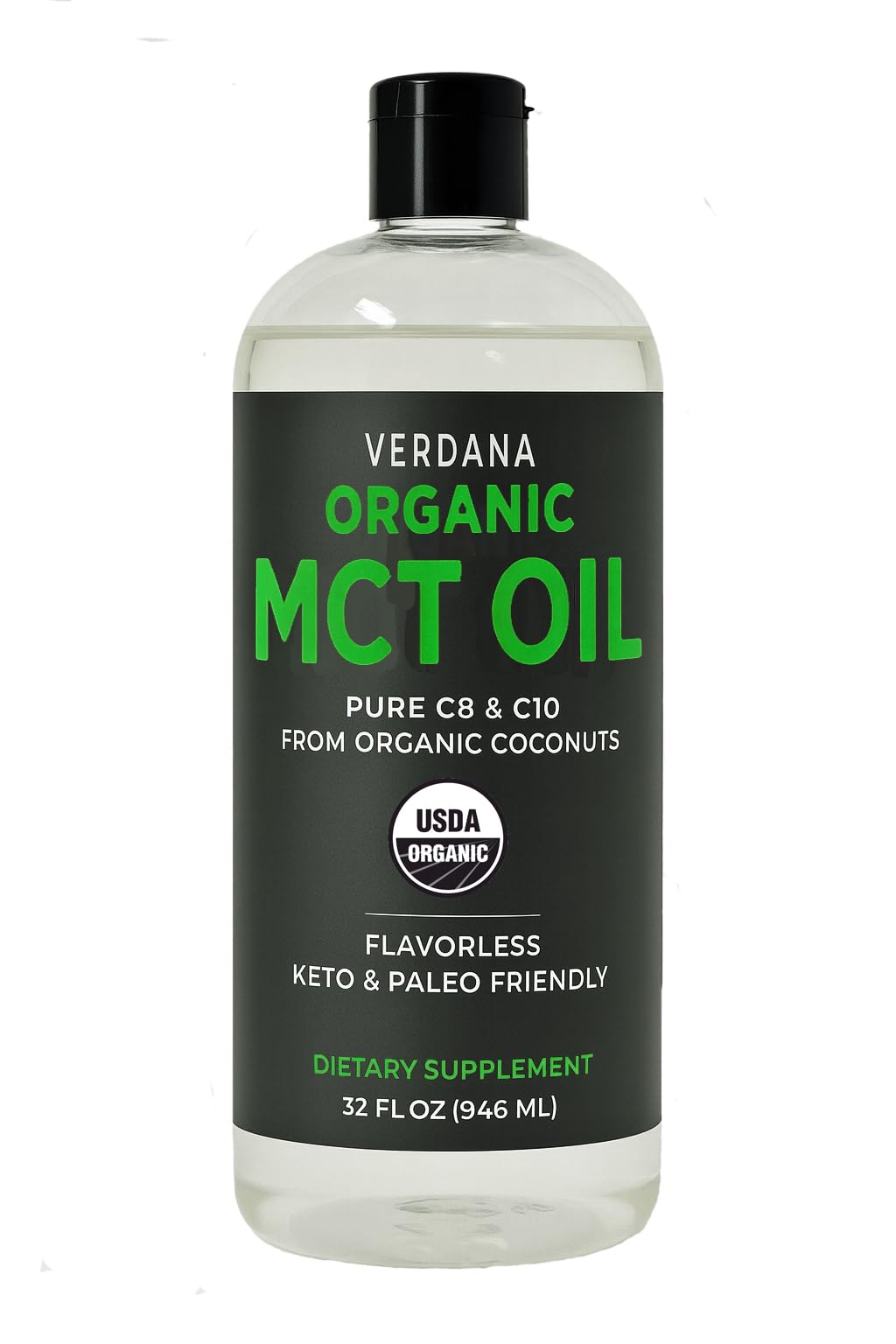 Verdana MCT Oil 939g front view with organic coconut design