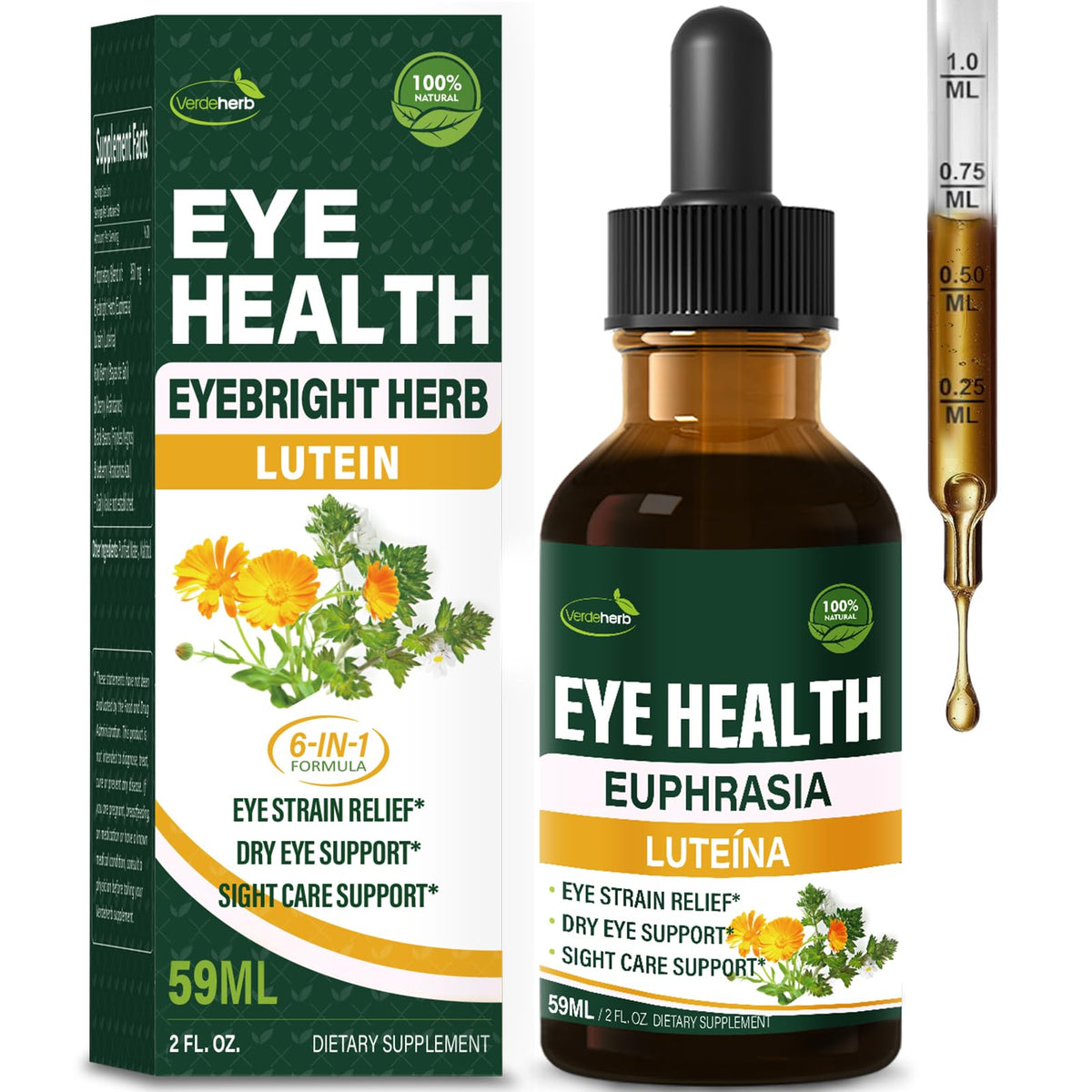 Verdeherb Eye Health Drops 30ml bottle front view