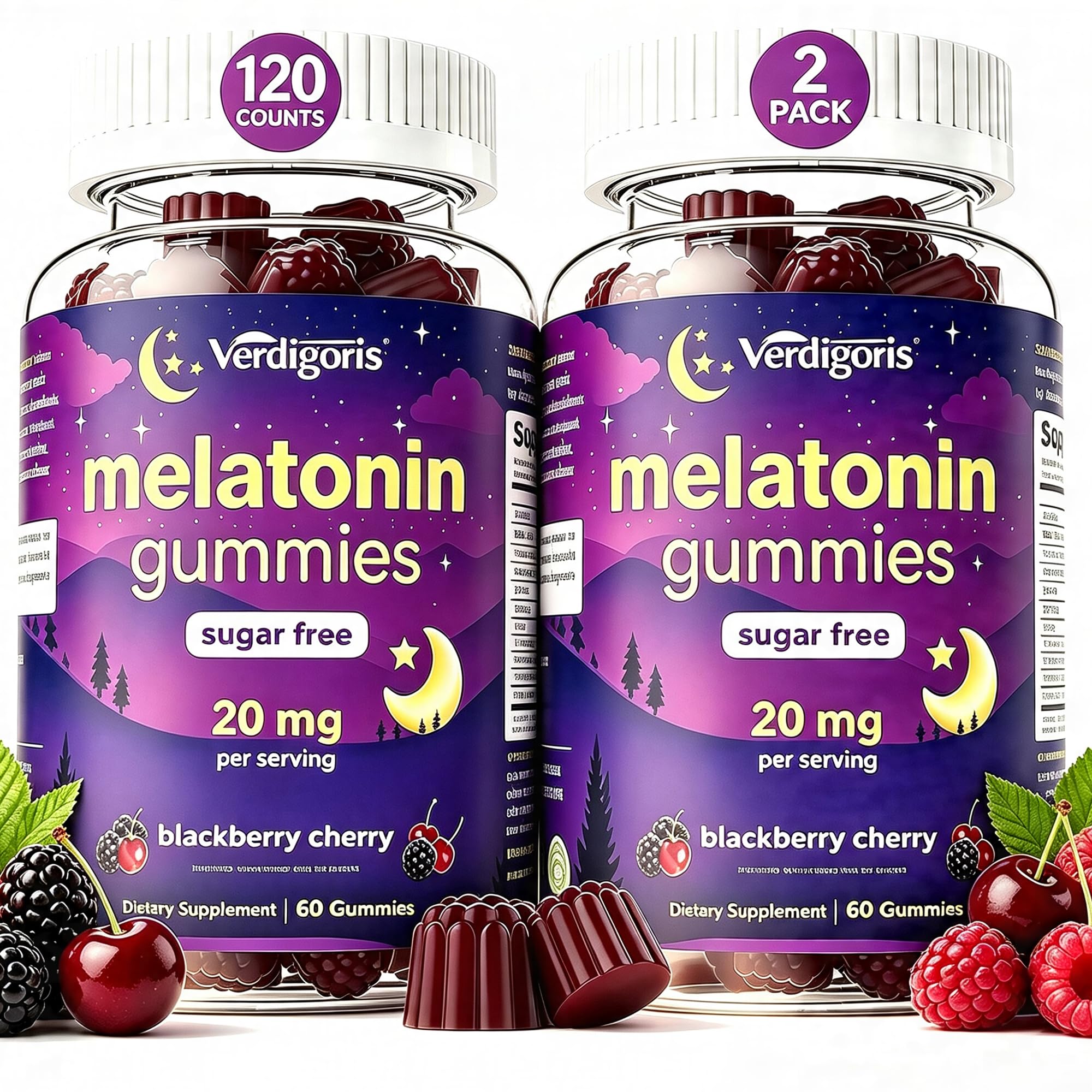 Verdigoris Sugar Free Melatonin Gummies 20mg front view