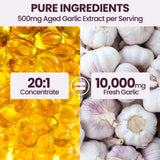 VerdiGusto Garlic Softgels 500mg Aged Garlic Extract back view