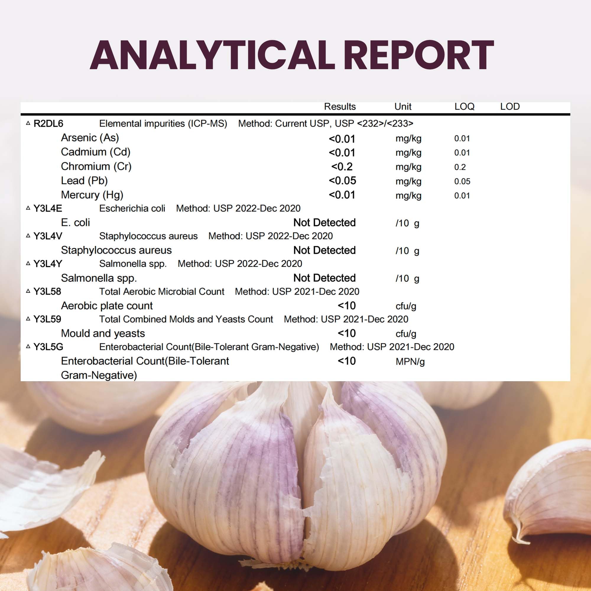 VerdiGusto Garlic Softgels showing nutritional information