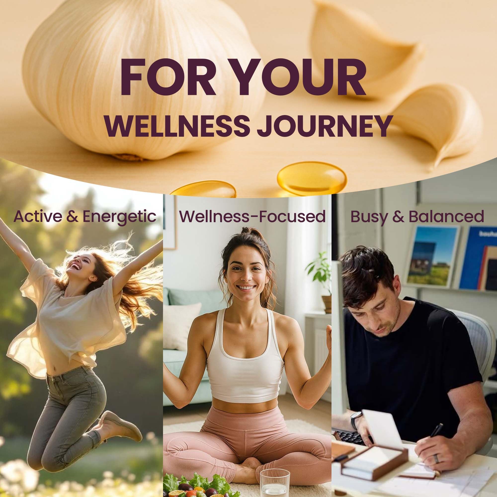 VerdiGusto Garlic Softgels with a meal setting