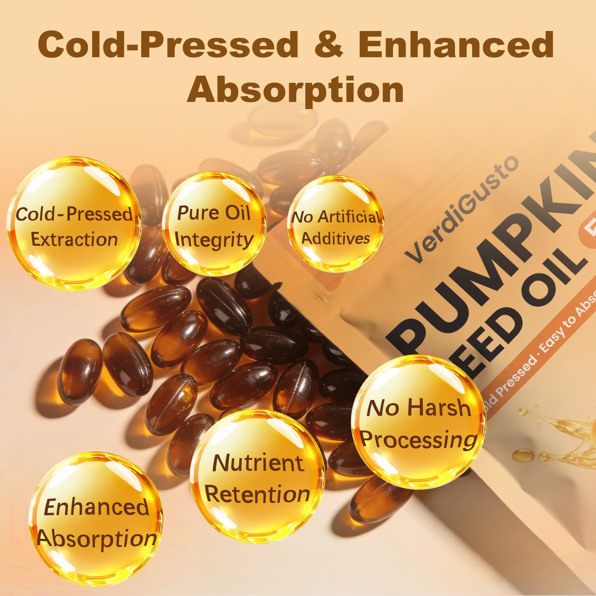 VerdiGusto Pumpkin Seed Oil Softgels nutritional information