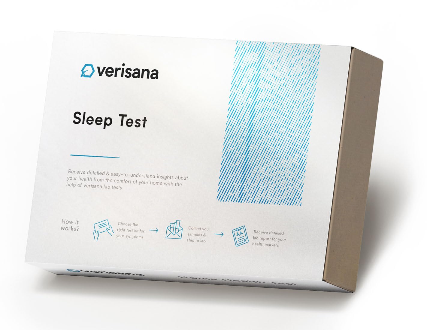 Verisana Sleep Test kit front view with sample collection supplies