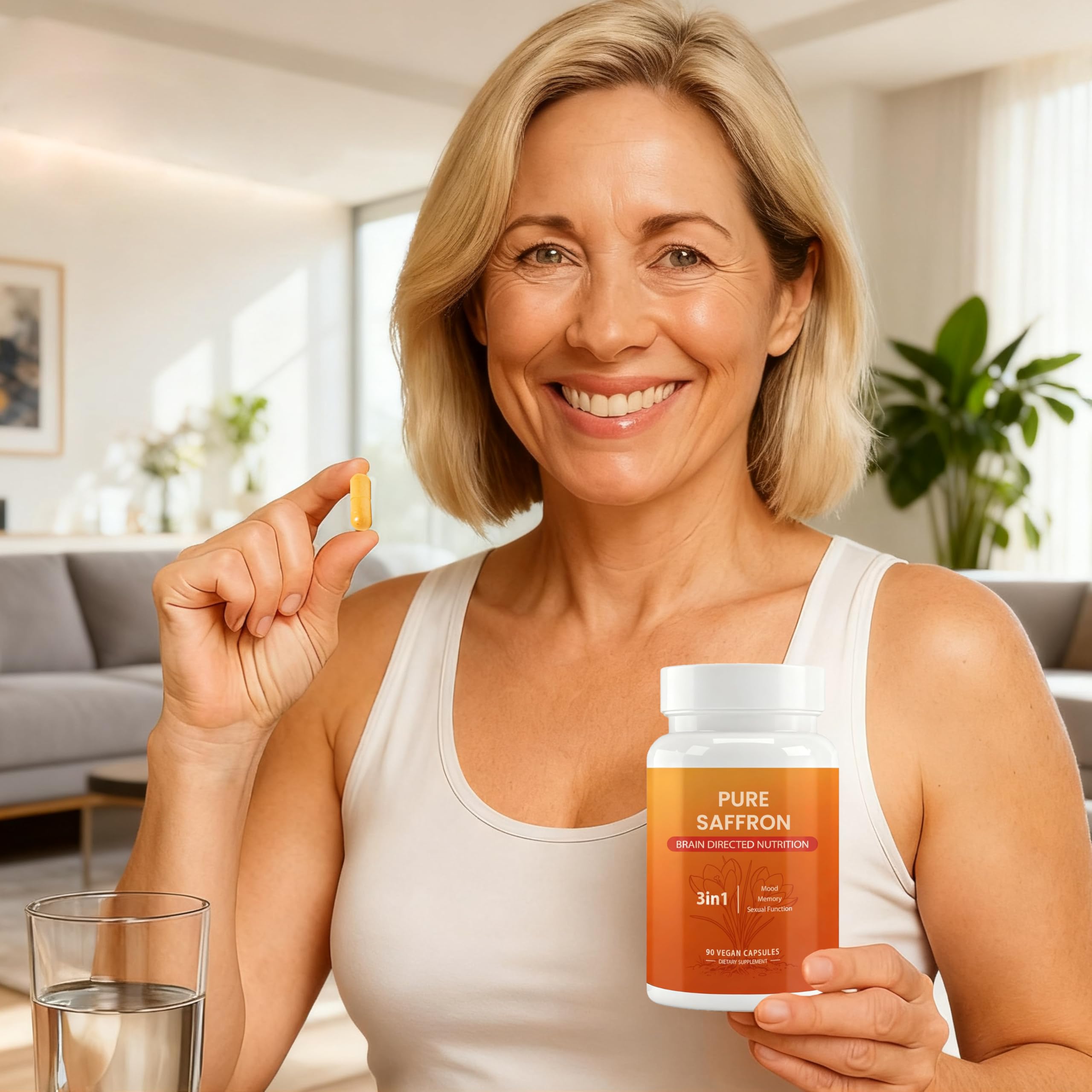 versafy Happy Saffron 90 Capsules bottle top
