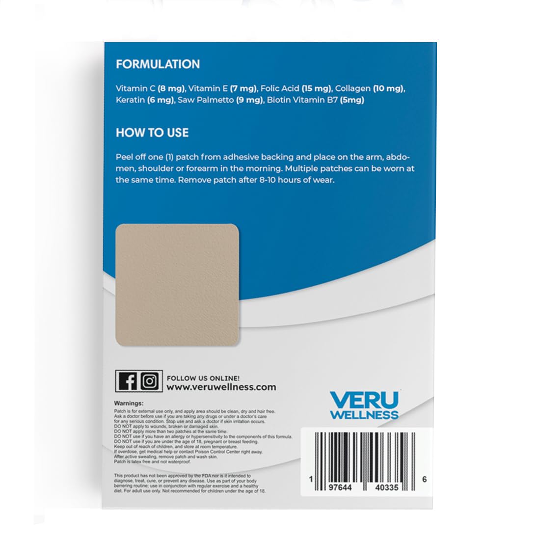 Veru Wellness Easy Biotin (B7) Patches packaging