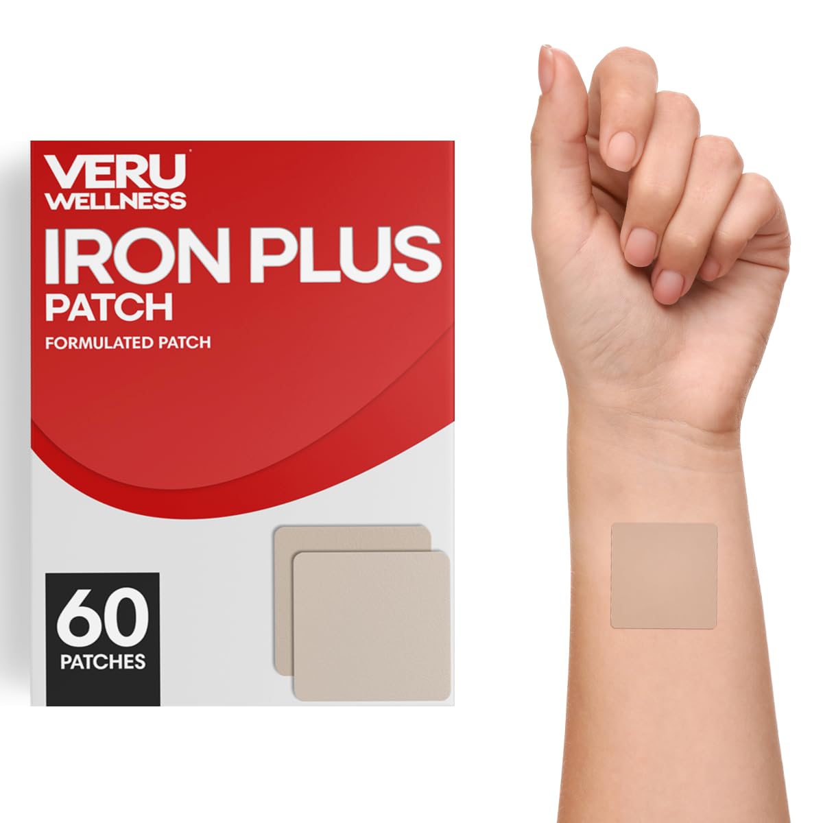 Veru Wellness Easy Iron Supplement Patches front view packaging