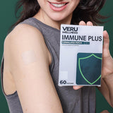 Veru Wellness Elderberry Patch application on shoulder