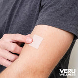Veru Wellness Omega-3 Patch displayed with lifestyle background