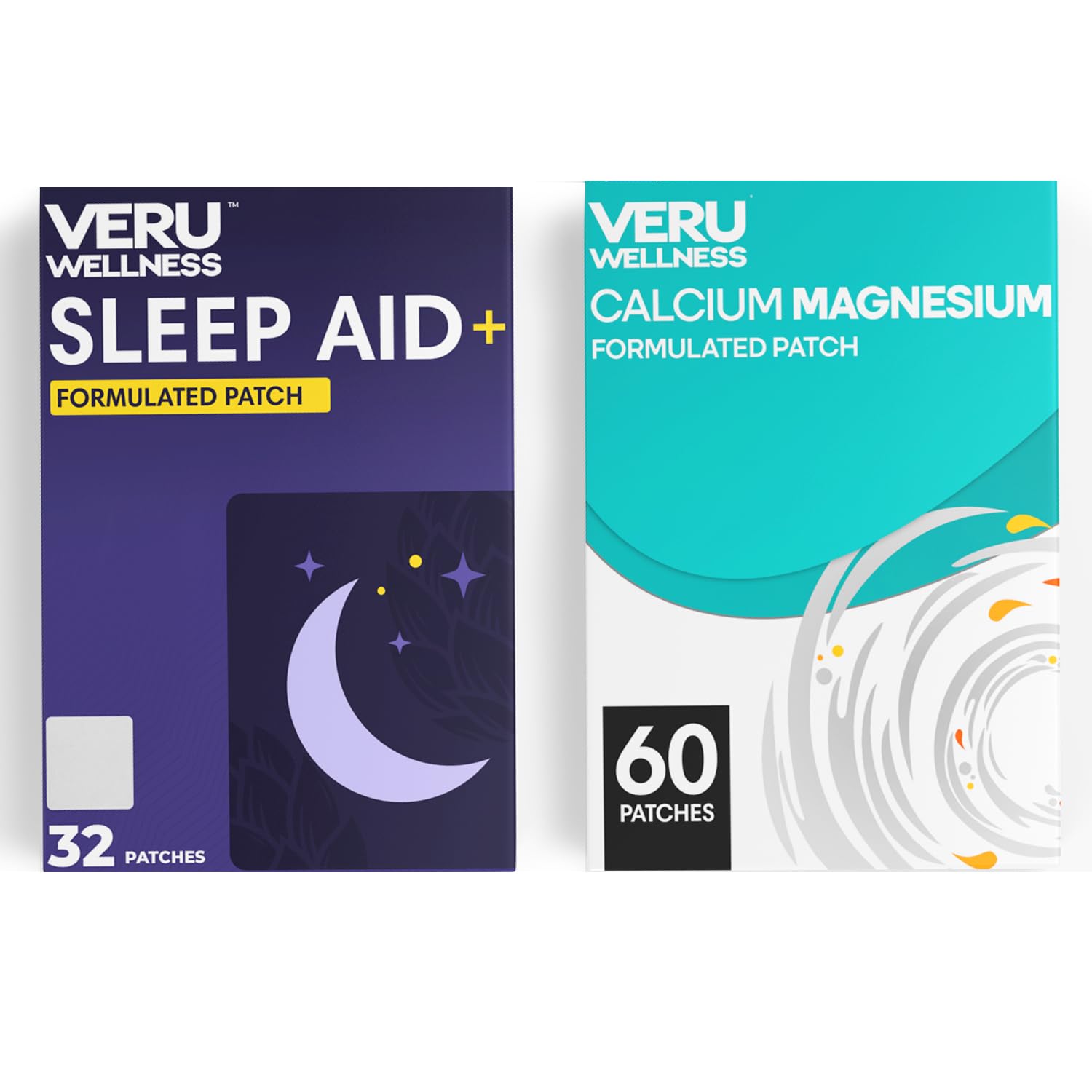 Veru Wellness Sleep Aid & Calcium Magnesium Patch Duo front view with packaging