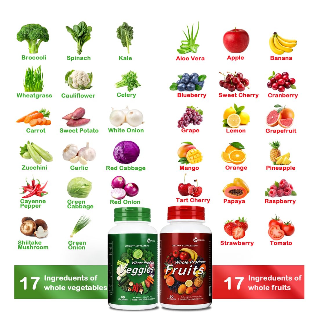 Vespecial fruit capsules bottle with label details