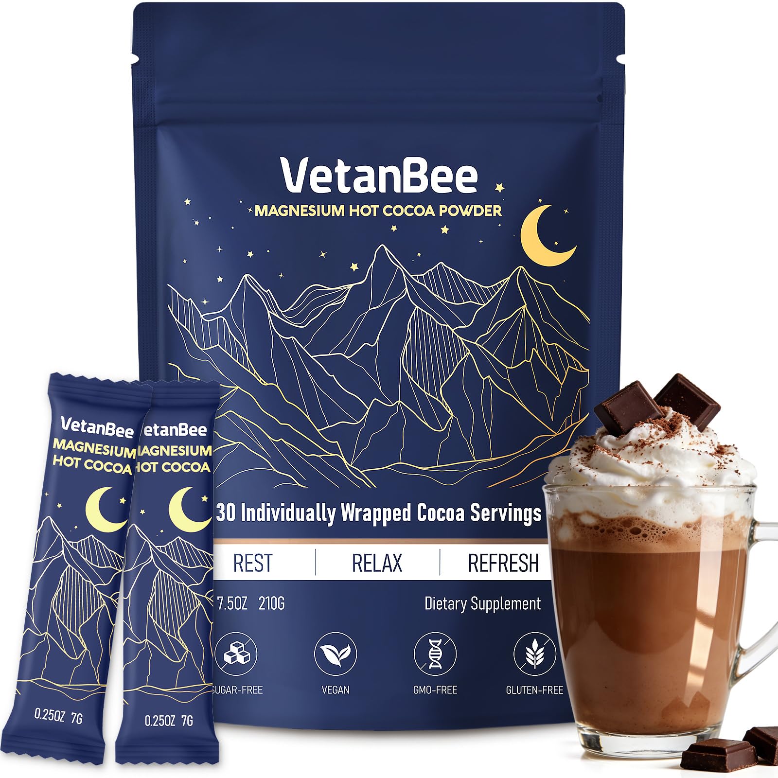 VetanBee Sleep Cocoa Drink Mix front view packaging