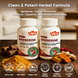VEV Berberine 5-in-1 Herbal Supplement side view of bottle
